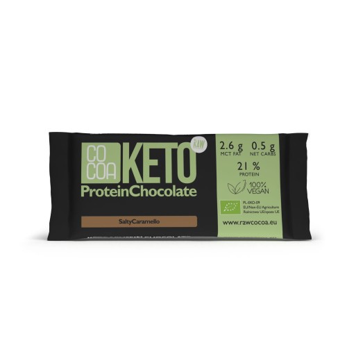 Czekolada Keto Proteinowa o Smaku Słonego Karmelu BIO 40 g Cocoa