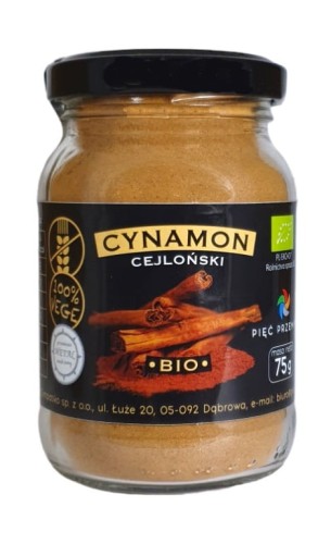 Cynamon Cejloński Bezglutenowy BIO 75 g Pięć Przemian