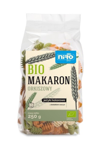 Makaron Orkiszowy Jeżyki KOLOROWE BIO 250 g Niro