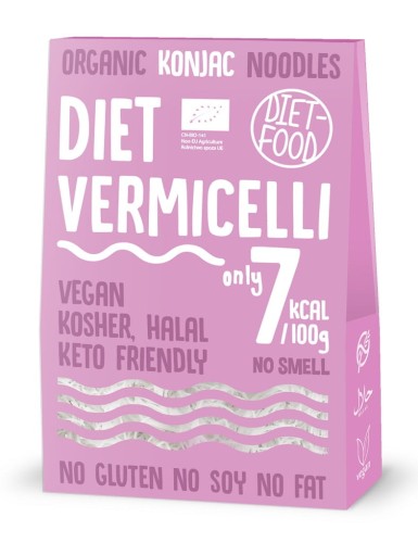 Makaron Konjac Vermicelli Bezglutenowy BIO 385 g 300 g Diet-Food