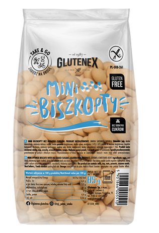Mini Biszkopty Bez Dodatku Cukrów Bezglutenowe 85 g Glutenex