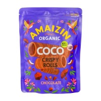 Rollsy Chrupiące Rurki Kokosowo-Czekoladowe Bezglutenowe BIO 140 g Amaizin