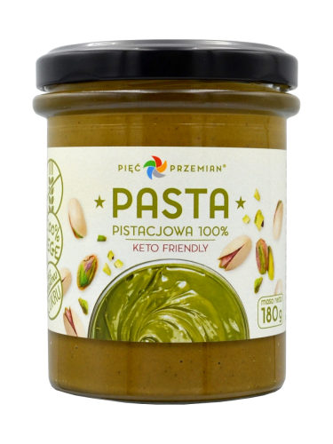 Pasta Pistacjowa bez Dodatku Cukrów Bezglutenowa 180 g Pięć Przemian