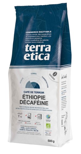 Kawa Ziarnista Bezkofeinowa Arabica Etiopia Fair Trade BIO 500 g Terra Etica