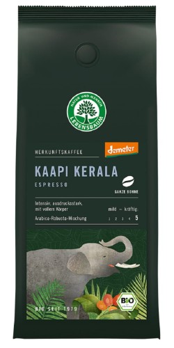 Kawa Ziarnista Arabica/Robusta Kaapi Kerala Espresso Demeter 250 g Lebensbaum