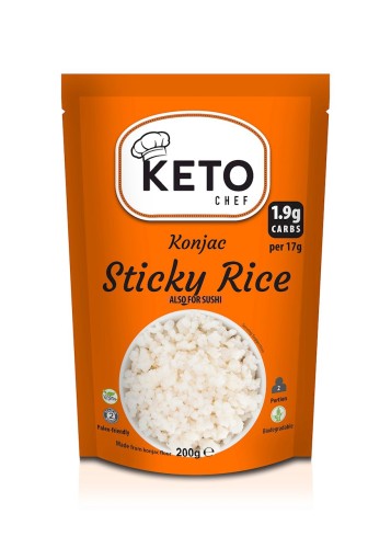 Ryż Kleisty Konjac do Sushi Bezglutenowy 200 g Keto Chef (Better Than Foods)