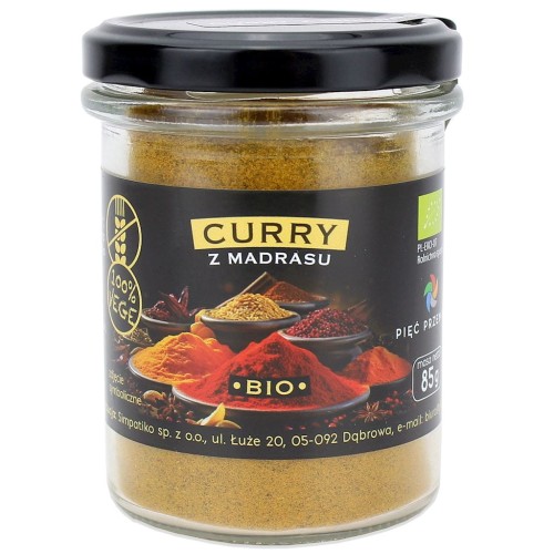 Curry z Madrasu Bezglutenowe BIO 85 g Pięć Przemian