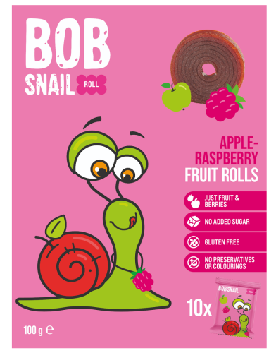 Przekąski Roll Jabłko - Malina Bez Dodatku Cukru Bezglutenowe 100 g Bob Snail