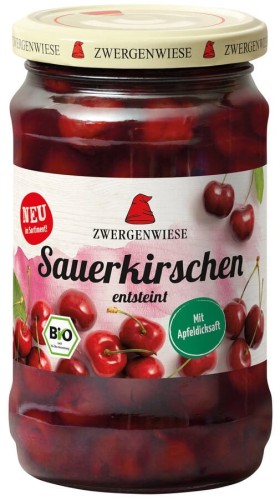 Wiśnie w Lekkim Syropie Bezglutenowe BIO 360 g (195 g)  Zwergenwiese