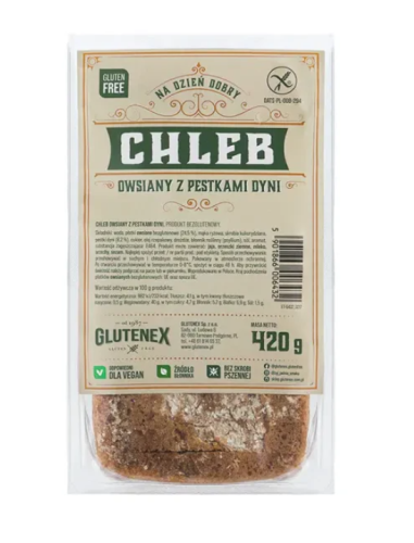 Chleb Owsiany z Pestkami Dyni Bezglutenowy 420 g Glutenex