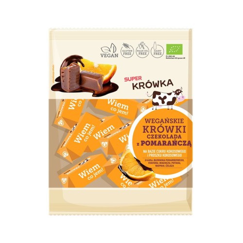 Krówki Czekolada z Pomarańczą Bezmleczne Bezglutenowe BIO 150 g Me Gusto Super Krówka