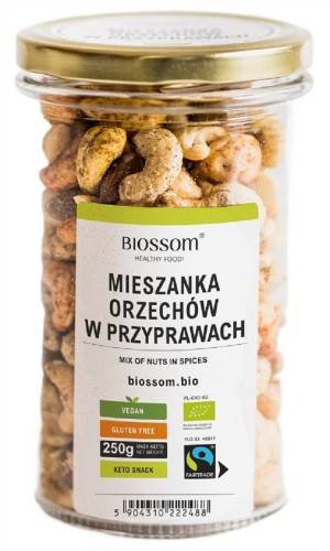 Mix Orzechów w Przyprawach Fair Trade Bezglutenowe BIO 250 g Biossom