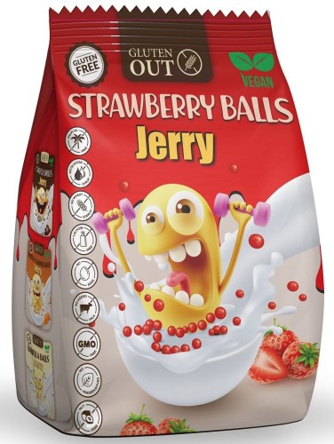 Kulki Zbożowe Truskawkowe Bezglutenowe 375 g Jerry Gluten Out