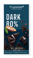 Czekolada Gorzka 80% bez Dodatku Cukrów Bezglutenowa BIO 60 g Benjamissimo