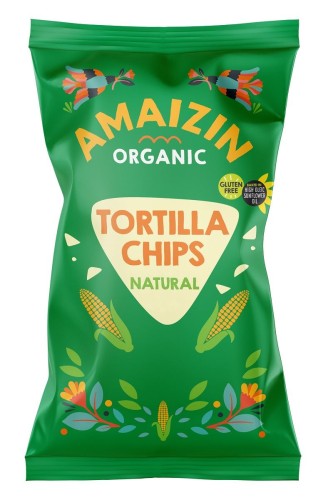 Chipsy Tortilla Kukurydziane Solone Bezglutenowe BIO 250 g Amaizin