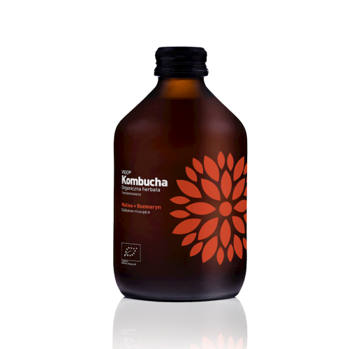 Kombucha z Maliną i Rozmarynem Bezglutenowa BIO 330 ml Vigo