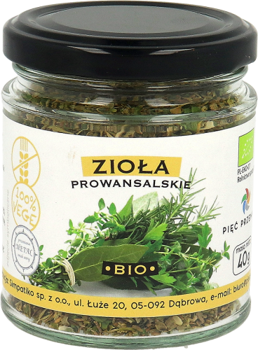 Zioła Prowansalskie Bezglutenowe BIO  40 g Pięć Przemian