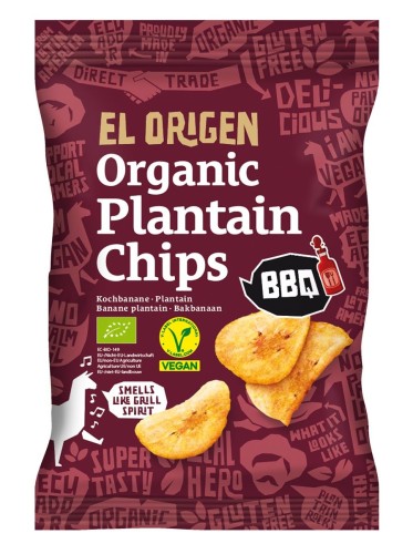 Chipsy z Plantana BBQ Bezglutenowe BIO 80 g El Origen