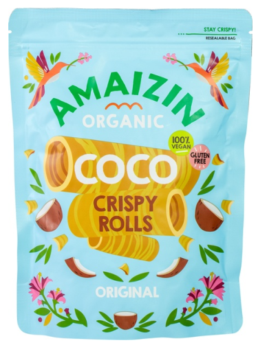 Rurki Waflowe Kokosowe Bezglutenowe BIO 140 g Amaizin