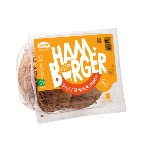 Bułki Hamburger ze Złotym Siemieniem Lnianym Bezglutenowe (2x70 g)140 g Incola