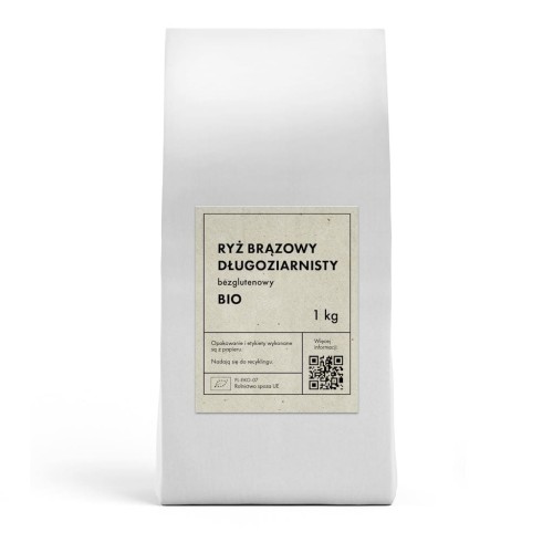 Ryż Brązowy Długoziarnisty Bezglutenowy BIO 1 kg The Planet