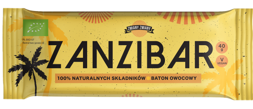 Baton Owocowy Zanzibar Bezglutenowy BIO 40 g Zmiany Zmiany