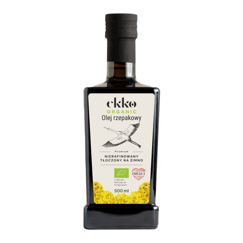 Olej Rzepakowy Tłoczony na Zimno Omega-3 BIO 500 ml Ekko