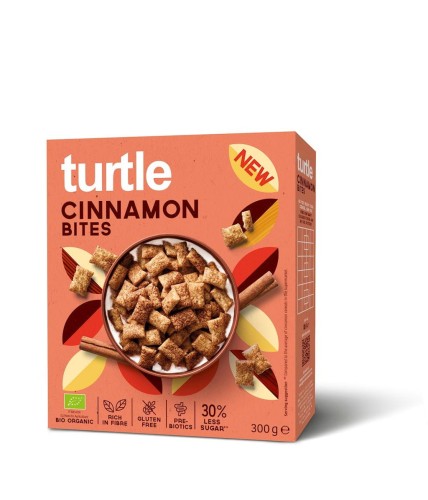 Poduszki Zbożowe Cynamonowe 30% Mniej Cukru Bezglutenowe BIO 300 g Turtle