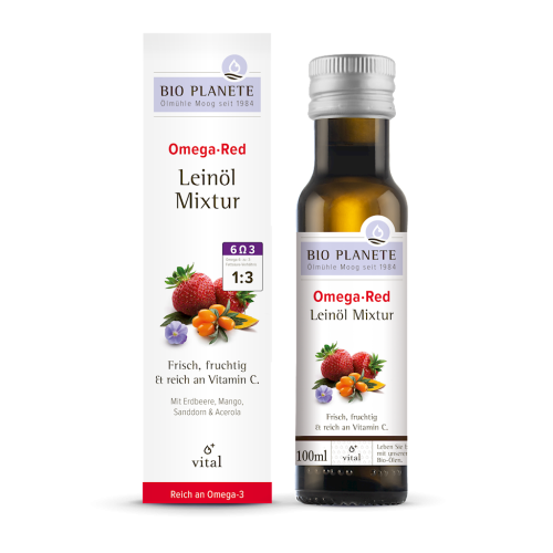 Omega Red Mieszanka z Olejem Lnianym Rokitnik Mango Acerola Truskawka BIO 100 ml Bio Planete