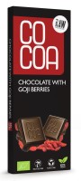 Czekolada Surowa z Jagodami Goji BIO 40g Cocoa