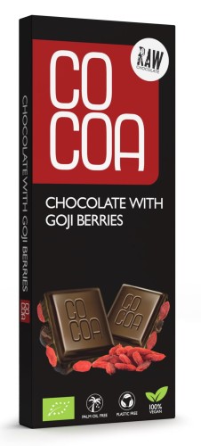 Czekolada Surowa z Jagodami Goji BIO 40g Cocoa