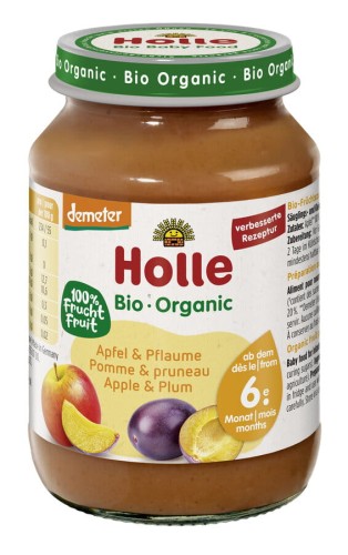 Jabłko - Śliwka Bez Dodatku Cukrów Bezglutenowe od 6 m-c Demeter BIO 190g (słoik) Holle