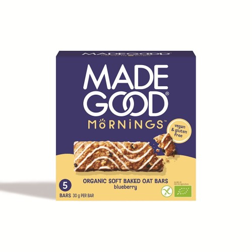Batoniki Owsiane Soft z Jagodami Bezglutenowe BIO (5 x 30g) 150g MadeGood Mornings