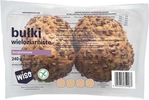 Bułki Kajzerki Wieloziarniste Bezglutenowe (4 szt.) 240g WISO