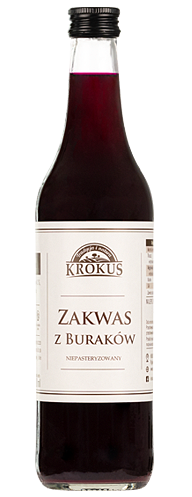 Zakwas z Buraków Niepasteryzowany Bezglutenowy 500ml Krokus