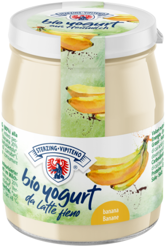 Jogurt Bananowy z Mleka Siennego Bezglutenowy BIO 150g Słoik Sterzing-Vipiteno
