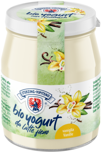 Jogurt Waniliowy z Mleka Siennego Bezglutenowy BIO 150g Słoik Sterzing-Vipiteno