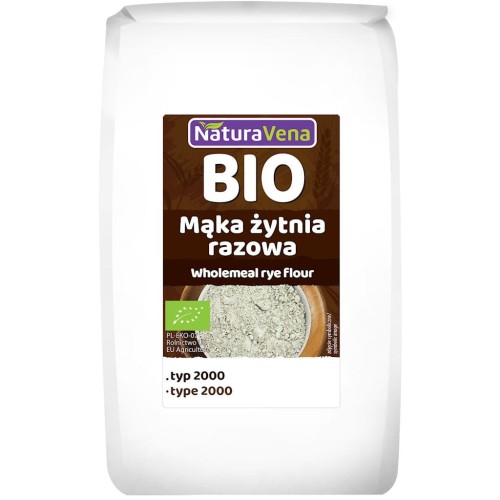 Mąka Żytnia Razowa Typ 2000 BIO 1kg Naturavena