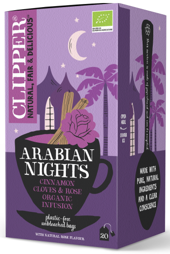 Herbatka z Cynamonem i Goździkami o Smaku Róży Arabian Nights BIO (20 x 2 g) 40g Clipper