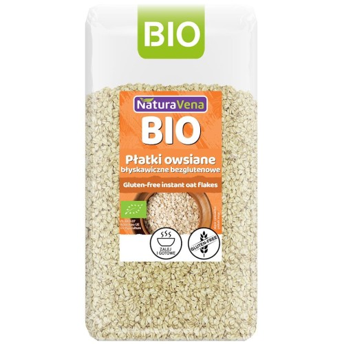 Płatki Owsiane Błyskawiczne Bezglutenowe BIO 300g Naturavena