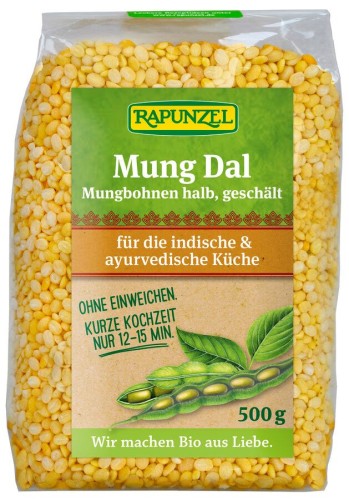 Fasola Mung Obrana Połówki na Dal BIO 500 g Rapunzel