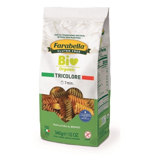 Makaron Kukurydziano Ryżowy Trójkolorowy Świderki Bezglutenowy BIO 340 g Farabella
