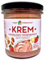 Krem Migdałowo - Czekoladowo - Truskawkowy Bez Dodatku Cukrów Bezglutenowy Keto 300g Pięć Przemian