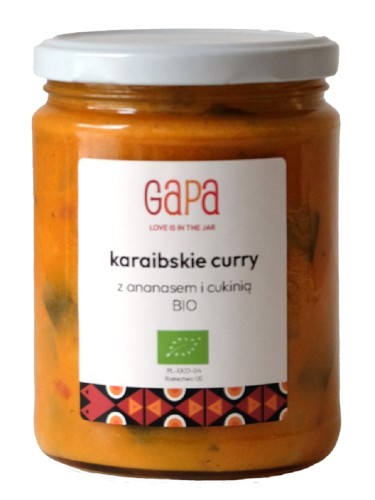 Curry z Cukinią i Ananasem Karaibskie BIO 450 g Gapa