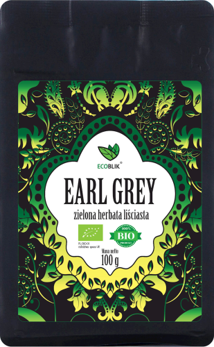 Herbata Zielona Liściasta Earl Grey BIO 100g Ecoblik