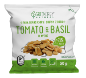 Bób Prażony o Smaku Pomidora i Bazylii 50 g Greenergy