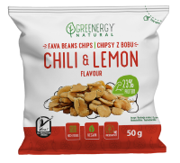 Bób Prażony o Smaku Chili i Cytryny 50 g Greenergy