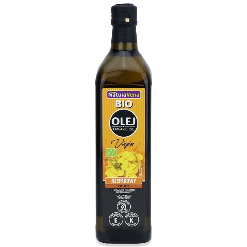 Olej Rzepakowy Tłoczony na Zimno Omega-3 BIO 750 ml Naturavena