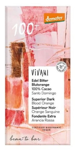 Tabliczka Kakaowa o Smaku Czerwonej Pomarańczy Demeter BIO 90 g Vivani