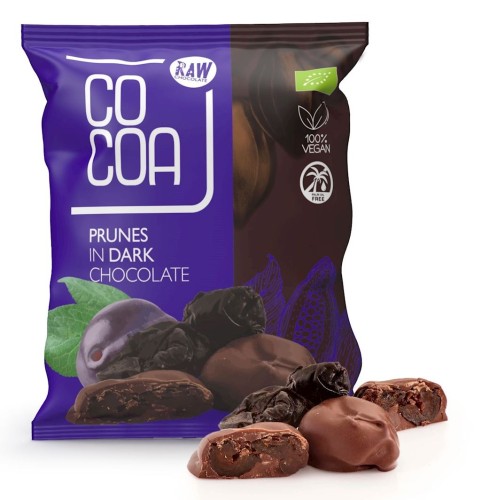 Śliwki Kalifornijskie w Czekoladzie Ciemnej BIO 70 g Cocoa